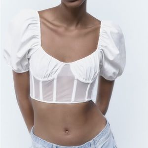 ZARA underwire corset crop top